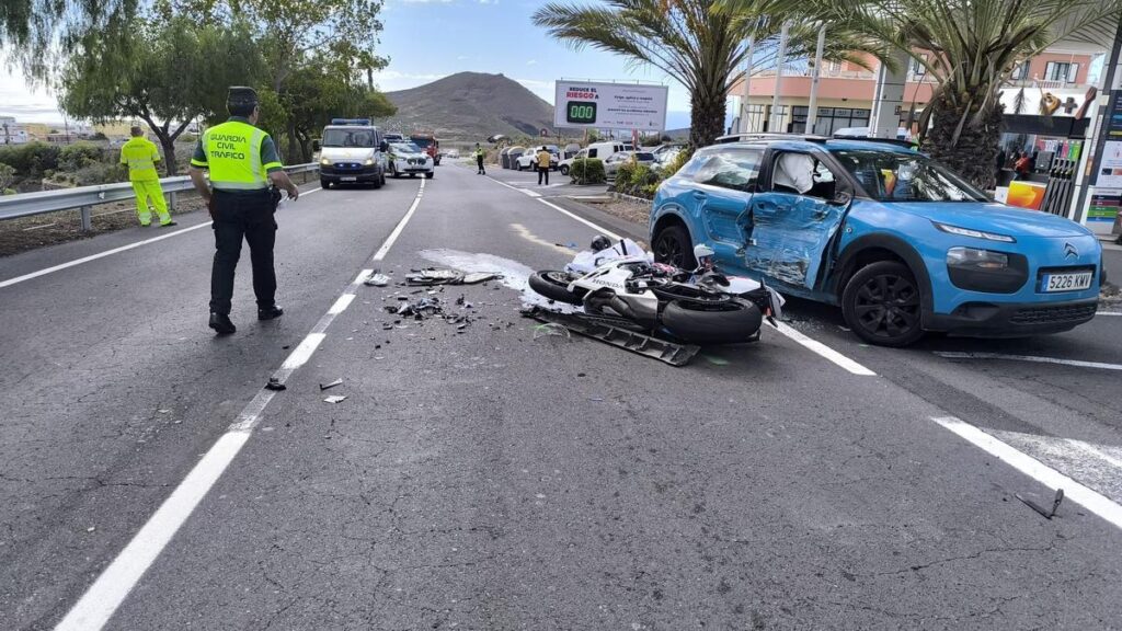 double drame tenerife mort motard compagne accident