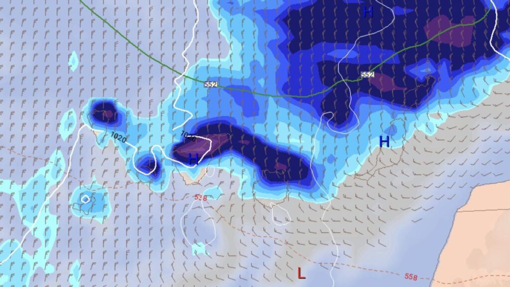 previsions meteo canaries pluie neige teide decembre 2025