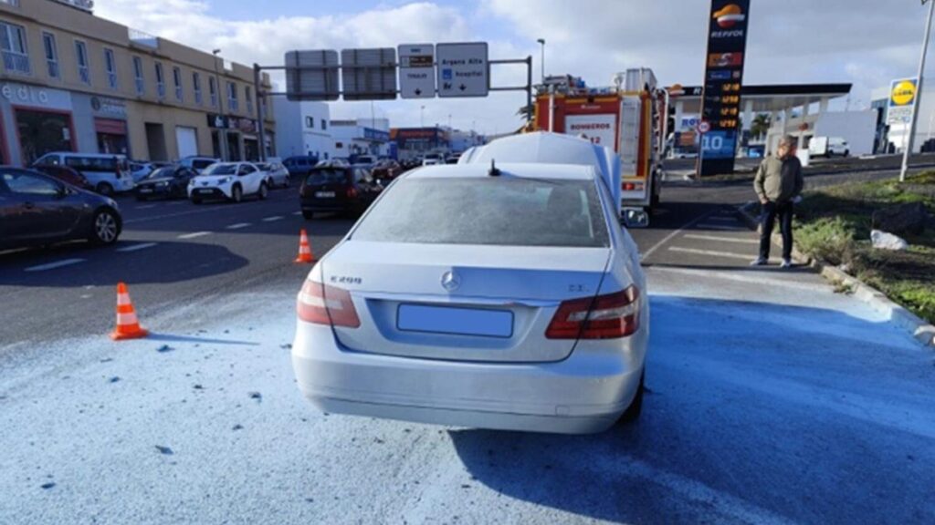 incendie vehicule route lz20 arrecife lanzarote