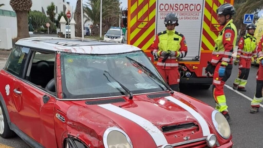 accident trois vehicules costa teguise lanzarote
