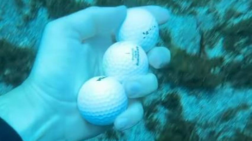 balles de golf tenerife pollution marine influenceur