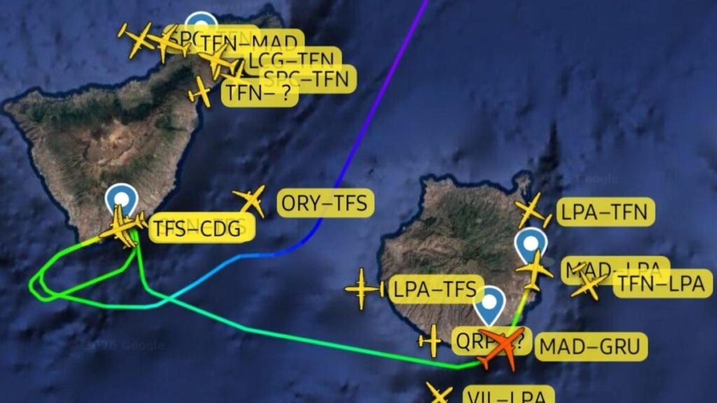 urgence vol tenerife deroutement gran canaria